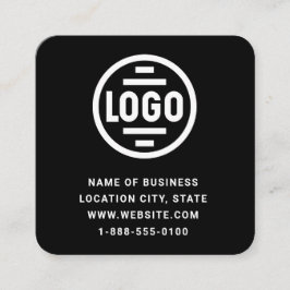 Moderne schwarze benutzerdefinierte Logo- und QR-C Quadratische Visitenkarte