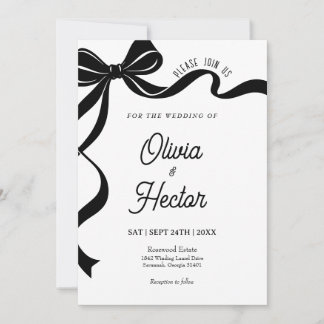 Moderne schwarze Bogen-Hochzeitseinladung Einladung