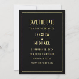 Moderne Schwarze Elegante Einfache Minimalistische Save The Date