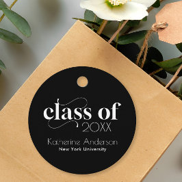 Moderne schwarze elegante minimalistische Abschlus Geschenkanhänger