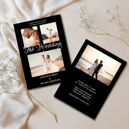 Moderne schwarze elegante Schrift Foto Klassische Einladung
