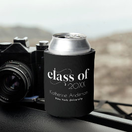 Moderne schwarze elegante Typografie Abschlussfeie Dosenkühler
