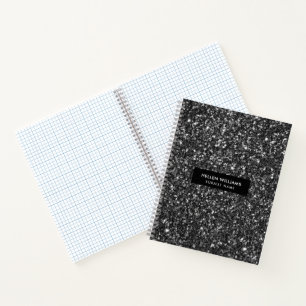 Moderne schwarze falsche Glitter Notizbuch
