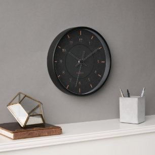 Moderne schwarze Faux Uhr