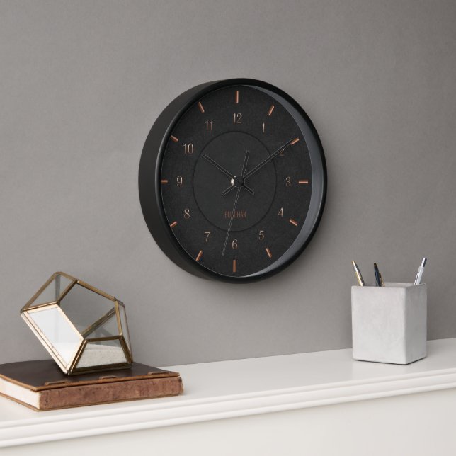 Moderne schwarze Faux Uhr (Büro)