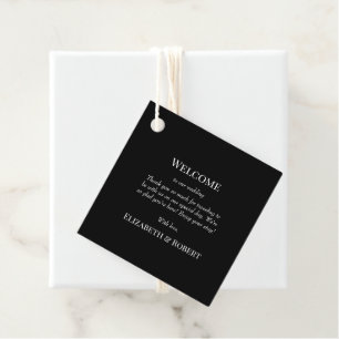 Moderne Schwarze Florale Hochzeits-Willkommens-Ges Geschenkanhänger