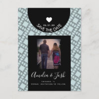 Moderne schwarze Formen Muster Save the Date Postc