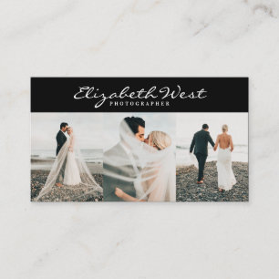 Moderne Schwarze Fotografie, trendy Foto Kalligrap Visitenkarte