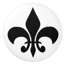 Moderne Schwarze Französische Lilie Fleur-de-lis a