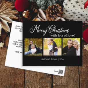 Moderne schwarze Frohe Weihnachten Liebe Jahr 3 Fo