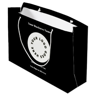 Moderne schwarze Fügen Sie Ihr Logo hinzu  Große Geschenktüte
