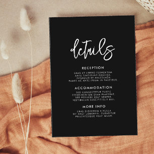 Moderne schwarze Gästekarte Begleitkarte