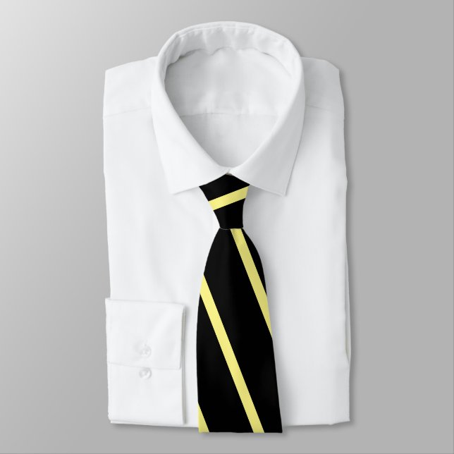 Moderne schwarze GelbCute Neck Tie Krawatte (Gebunden)