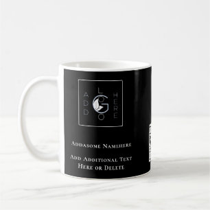Moderne schwarze Geschäftswerbung mit Ihrem Logo Kaffeetasse
