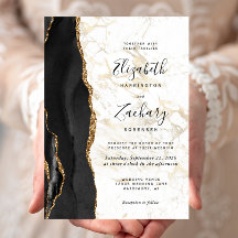 Moderne schwarze Gold-Achat-Marmor-Hochzeit