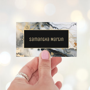 Moderne schwarze Gold-Alkohol-Tinte Visitenkarte