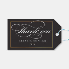 Moderne Schwarze Gold Elegante Hochzeit Vielen Dan Geschenkanhänger