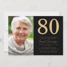 Moderne schwarze Gold-Foto 80. Geburtstag