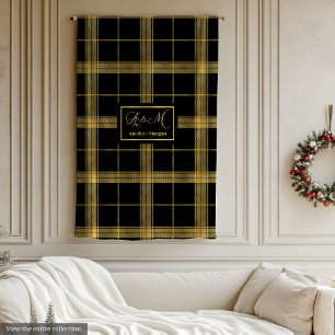 Moderne schwarze Gold-Karodecke mit individuellem  Fleecedecke