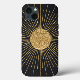 Moderne schwarze Gold-Shinting-Sonne Case-Mate iPhone Hülle
