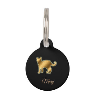 Moderne schwarze Goldkatze Haustiermarke