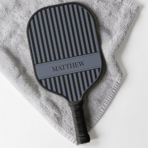 Moderne schwarze graue gestreifte coole einfache b pickleball schläger