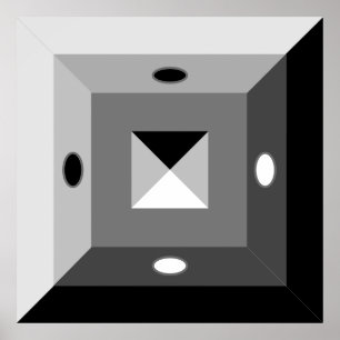 Moderne schwarze, graue und weiße geometrische abs poster