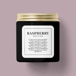 Moderne schwarze Grenzliste der Zutaten Quadratischer Aufkleber