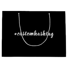 Moderne schwarze Hashtag-Script-Design Große Geschenktüte