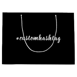 Moderne schwarze Hashtag-Script-Design Große Geschenktüte