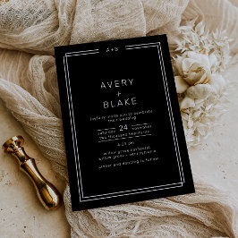 Moderne Schwarze Hochzeit - Einladung / AVERY Suit