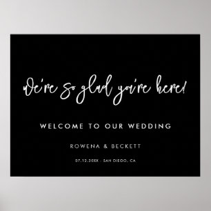 Moderne schwarze Hochzeit So froh, dass Sie hier s Poster