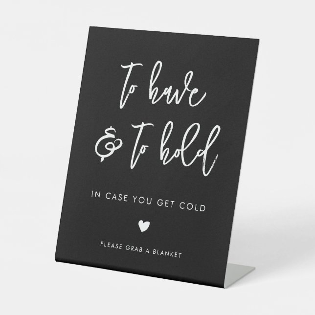 Moderne schwarze Hochzeitsdecke Sockelschild (Vorderseite)