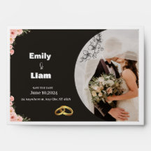 Moderne Schwarze Hochzeitseinladung