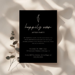 Moderne schwarze Hochzeitsfoto-Elopement- und Reze Einladung