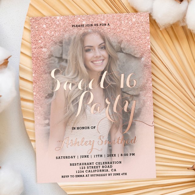 Moderne Schwarze Hochzeitsskript Foto Goldfolie in Folieneinladung (Von Creator hochgeladen)