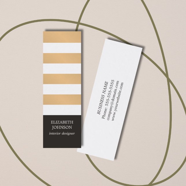 Moderne Schwarze Imitate - Goldrahmen Innenarchite Mini Visitenkarte (Von Creator hochgeladen)