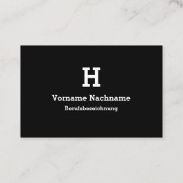 Moderne Schwarze Initialien Vorlage Visitenkarte