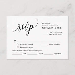 Moderne schwarze Kalligrafie, Hochzeitsszenario Begleitkarte