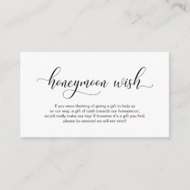Moderne schwarze Kalligraphie, Hochzeitshoneymoon- Begleitkarte