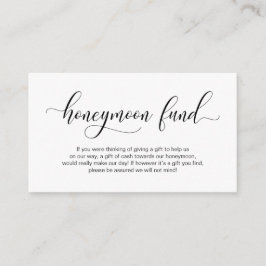 Moderne schwarze Kalligraphie, Wedding Honeymoon F Begleitkarte