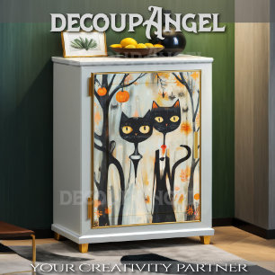 Moderne Schwarze Katzen Hochzeit Seidenpapier