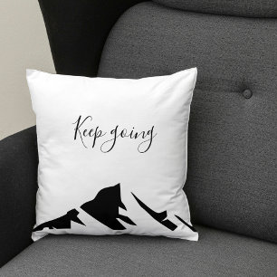 Moderne schwarze Keep Going Simple Kissen