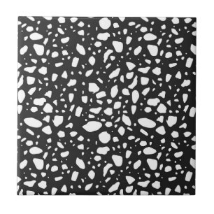 Moderne schwarze Keramikfliesen mit weißer Dekorat Fliese