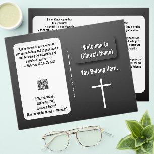 Moderne schwarze Kirchenbulletin mit Farbverlauf Flyer