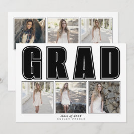 Moderne schwarze Klasse des GRAD-Abschlusses 2025 Einladung