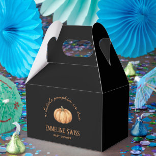 Moderne schwarze kleine Kürbisse sind fällig Baby Geschenkschachtel