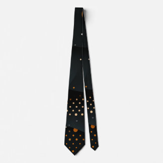 Moderne Schwarze Krawatte mit Orange Dot Pattern