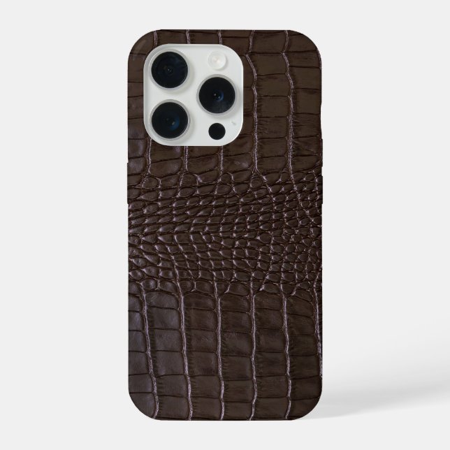 Moderne schwarze Krokodil iPhone Hülle (Rückseite)