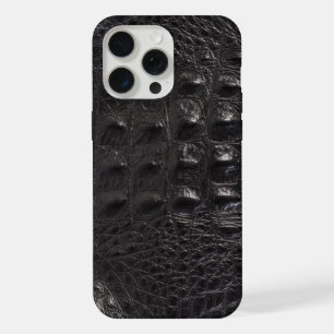Moderne schwarze Krokodil iPhone 15 Pro Max Hülle